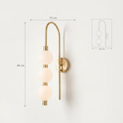 Modern 3 Globe LED Wall Light | Gold Finish Vanity Wall Lamp with Frosted Glass
