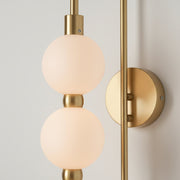 Modern 3 Globe LED Wall Light | Gold Finish Vanity Wall Lamp with Frosted Glass