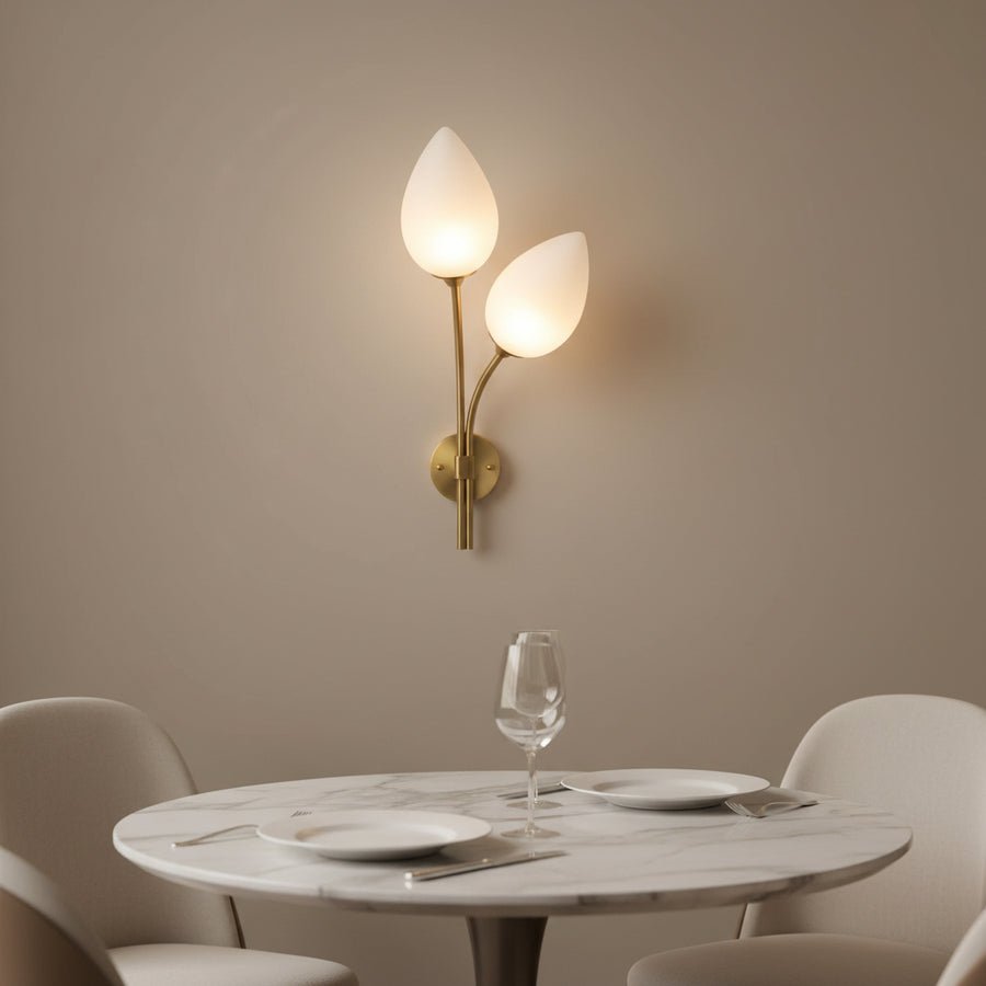 Modern Dual Glass Wall Light | G9 Bulb Holder | Gold Finish Decorative Wall Lamp for Bedroom, Living Room