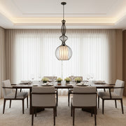 Designer Cage Pendant Light | Metal Frame Hanging Lamp | Adjustable Height Ceiling Light