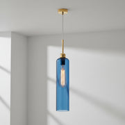 Modern Glass Pendant Light with Gold Finish & T30 Bulb | Adjustable Hanging Ceiling Light (41 cm Shade)