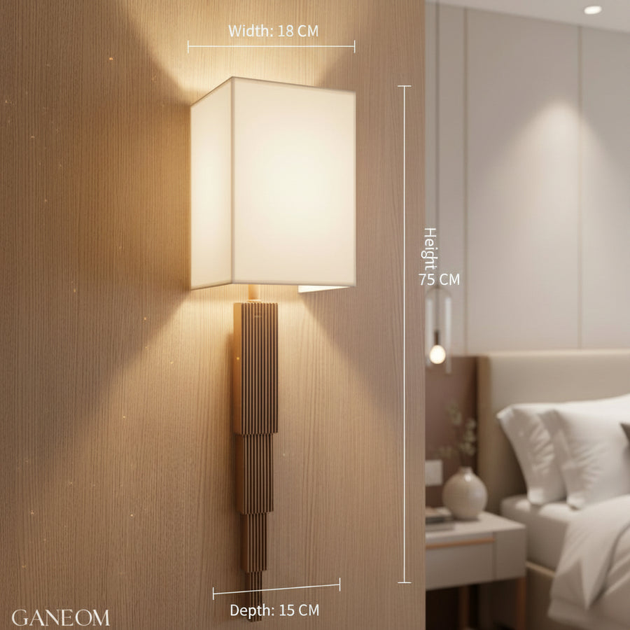Coral Tree Luxury Ribbed Wall Light | Modern Fabric Shade Wall Lamp