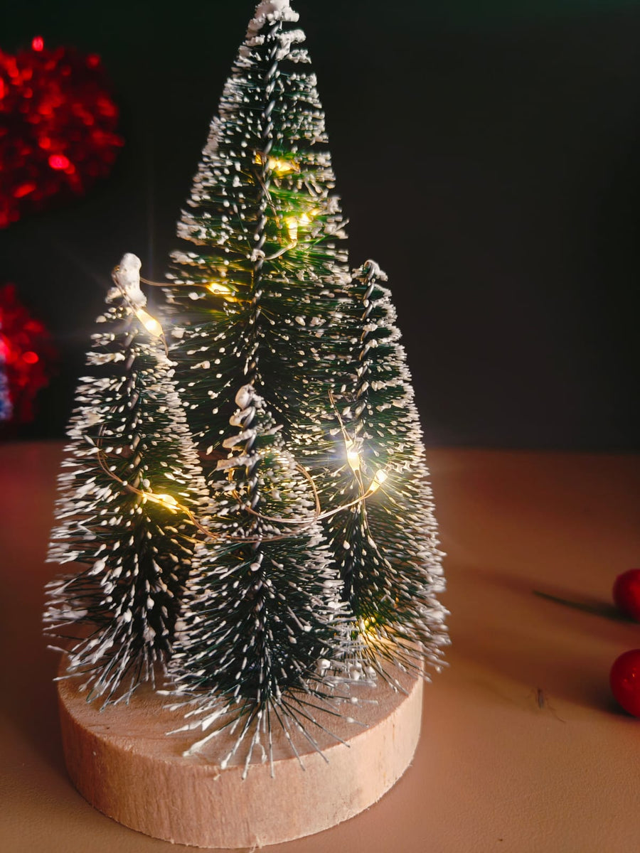 Mini LED Christmas Tree with Artificial Snow Flocked (15 cm)