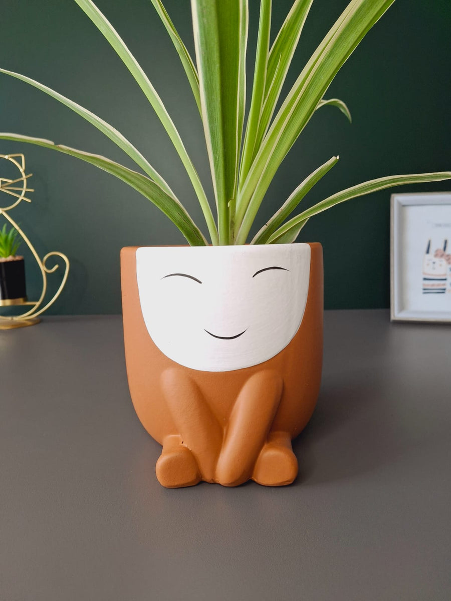 Cute Face Ceramic Flower Pot