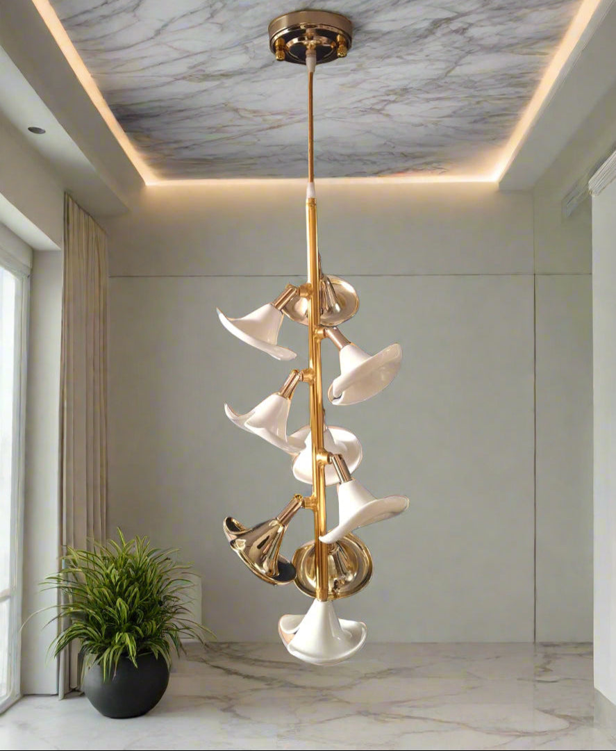 Ceramic Hibicus floweret  Pendant Light