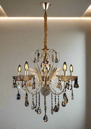 Gold Crystal Ceiling Light, Elegant Crystal & Metal Design