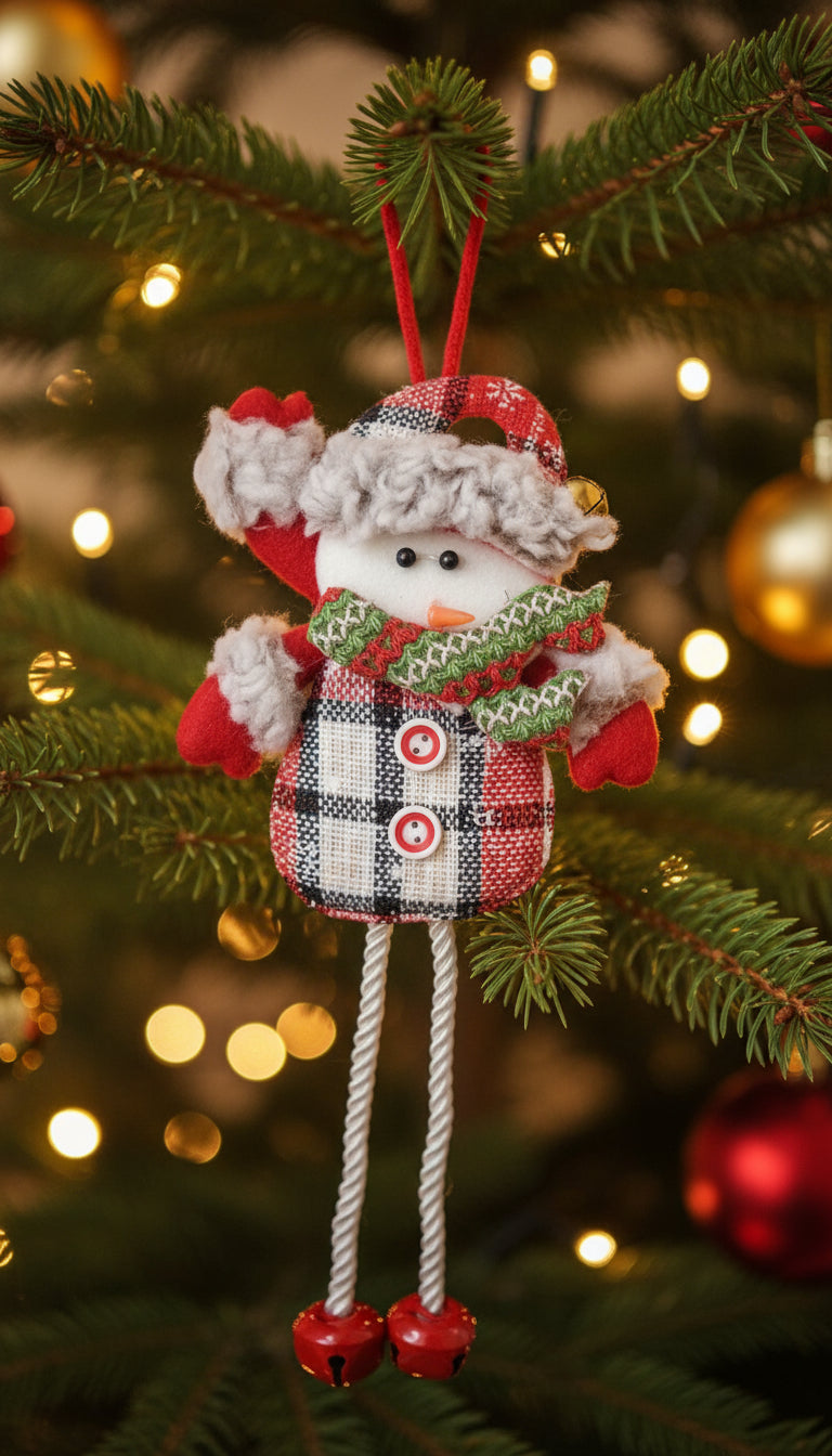 Coral Tree Set of 3 Christmas Ornaments – Santa, Reindeer & Snowman