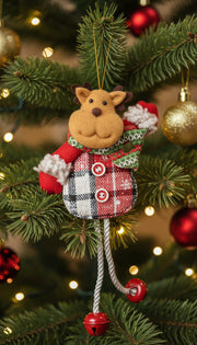 Coral Tree Set of 3 Christmas Ornaments – Santa, Reindeer & Snowman