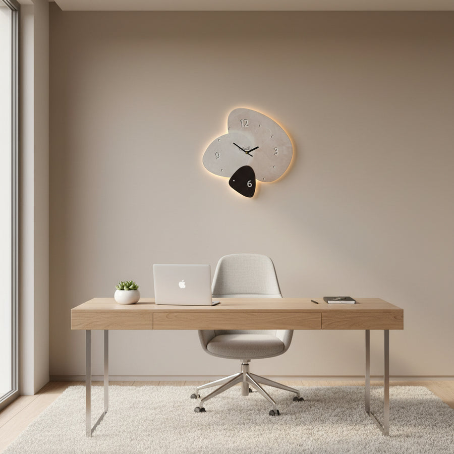 Designer LED Backlit Wall Clock with Remote Control | USB Powered Decorative Clock