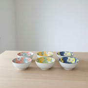 Coral Tree Set of 6 Ceramic Bowls | Hand-Painted Floral Design