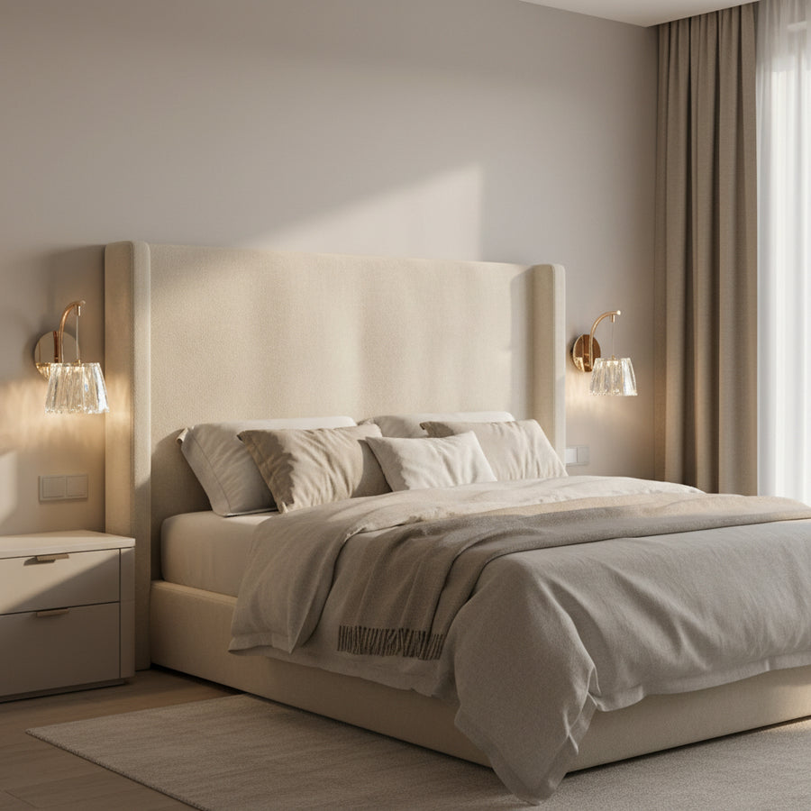 Crystal Glass LED Wall Light with In-Built LED | Warm White Wall Sconce for Living Room & Bedroom