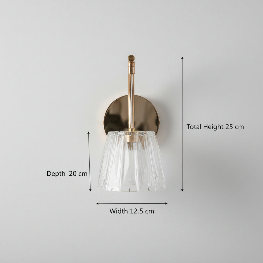 Crystal Glass LED Wall Light with In-Built LED | Warm White Wall Sconce for Living Room & Bedroom