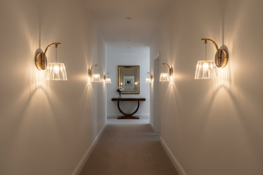 Crystal Glass LED Wall Light with In-Built LED | Warm White Wall Sconce for Living Room & Bedroom