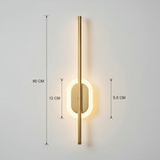Modern Dual LED Mirror Wall Light | Champagne Gold Linear Halo Fixture