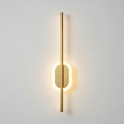 Modern Dual LED Mirror Wall Light | Champagne Gold Linear Halo Fixture