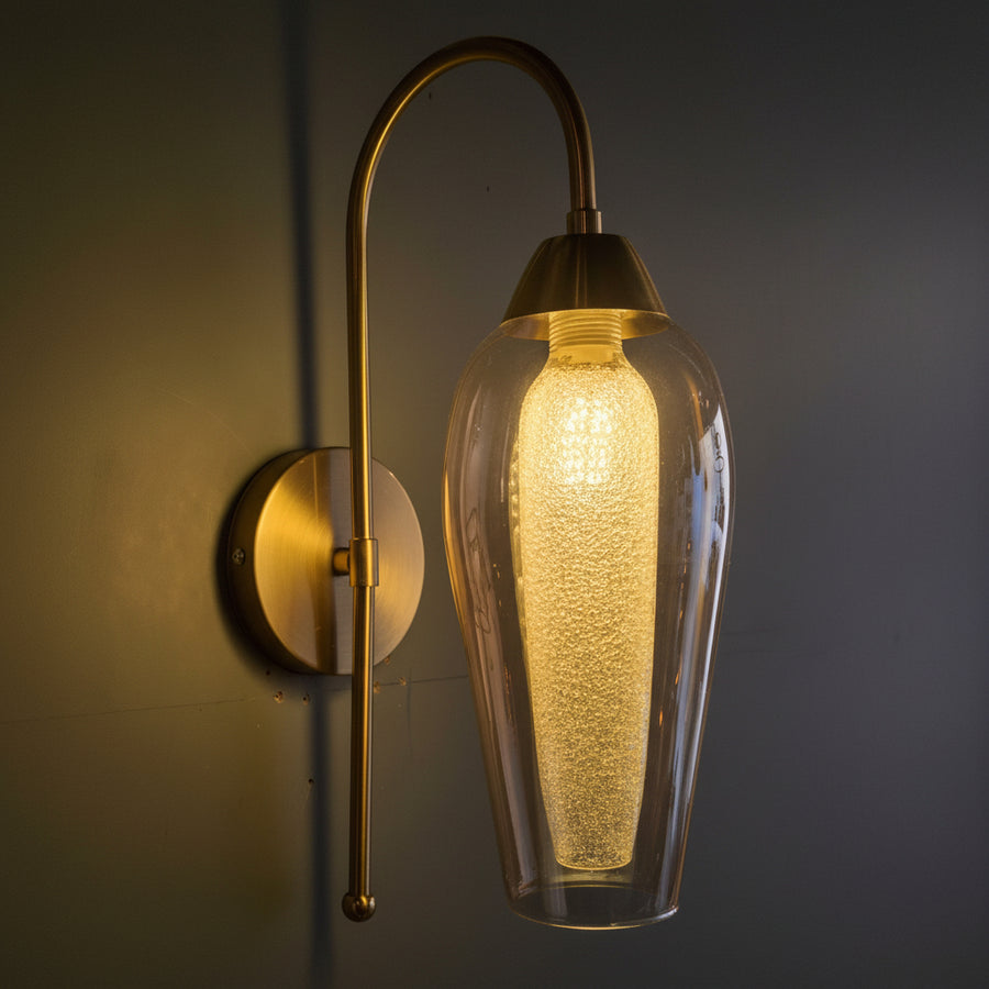 Modern Gold Glass Wall Light | G9 Decorative Wall Sconce | Coral Tree
