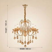 Luxury 5-Arm Crystal Chandelier | Gold Finish Ceiling Light | E14 Decorative Hanging Lamp for Living Room & Dining