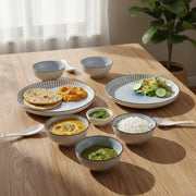 10 piece Ceramic Dinnerware Set -Elegant Blue & White Design