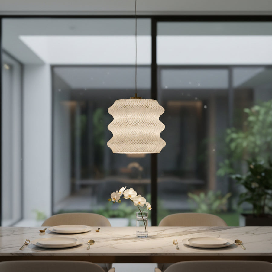 Modern Textured Pendant Light | E27 Hanging Lamp | Decorative Ceiling Light for Living & Dining