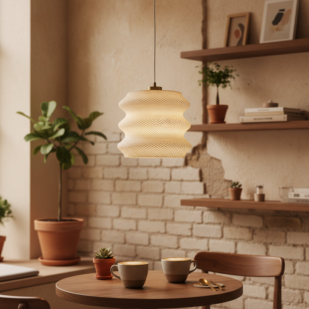 Modern Textured Pendant Light | E27 Hanging Lamp | Decorative Ceiling Light for Living & Dining