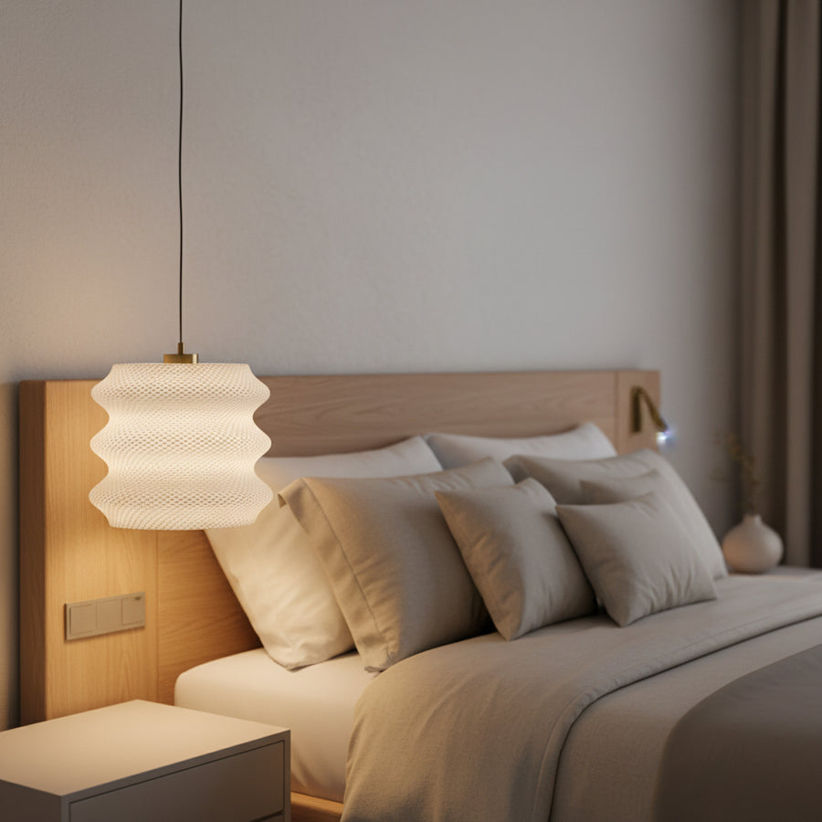 Modern Textured Pendant Light | E27 Hanging Lamp | Decorative Ceiling Light for Living & Dining
