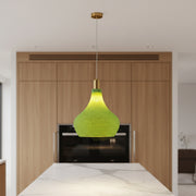 Modern Textured Pendant Light | Green E27 Hanging Lamp | Decorative Ceiling Light for Dining & Living