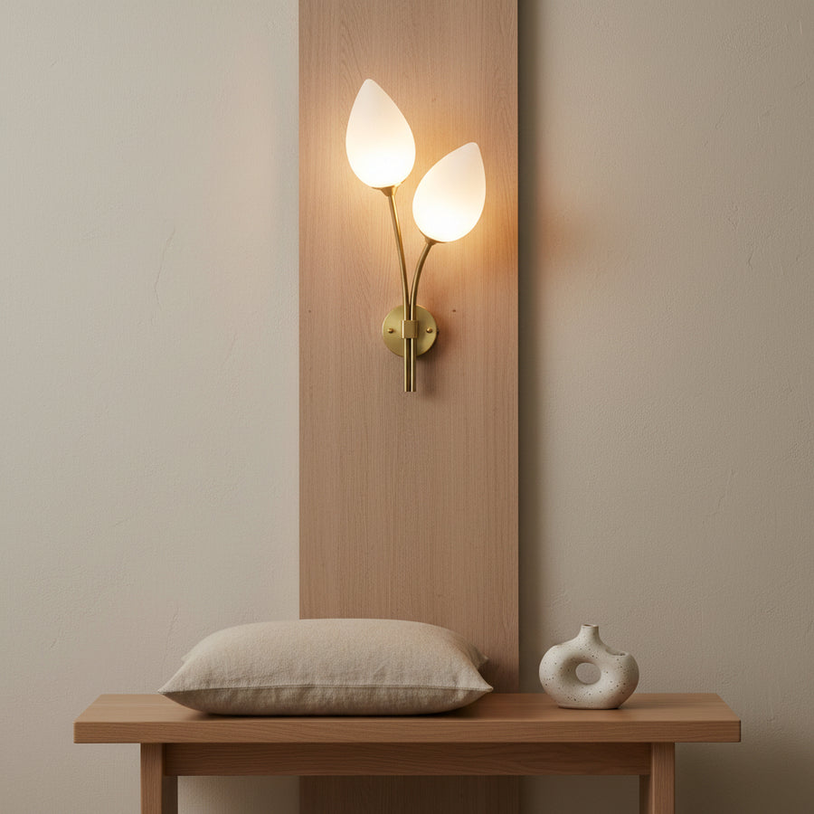 Modern Dual Glass Wall Light | G9 Bulb Holder | Gold Finish Decorative Wall Lamp for Bedroom, Living Room
