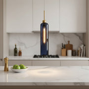 Modern Smoke Glass Pendant Light with Gold Finish & T30 Bulb | Adjustable Hanging Ceiling Lamp (41 cm Shade)