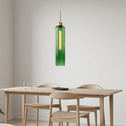 Modern Green Glass Pendant Light with Gold Finish & T30 Bulb | Adjustable Hanging Ceiling Lamp (41 cm Shade)