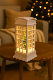 Coral Tree Christmas LED Telephone Booth Lantern – Santa / Snowman / Tree Décor