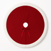 Red Velvet & White Faux-Fur Christmas Tree Skirt