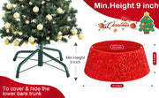 Coral Tree 31.5-Inch Red Glitter Christmas Tree Collar – Premium Sequined Tree Base Cover with 23.6-Inch Top Opening, 10.2-Inch Height – Durable Holiday Décor Stand Cover for Artificial & Real Christmas Tree