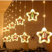 Christmas STAR LED Window Curtain String Lights