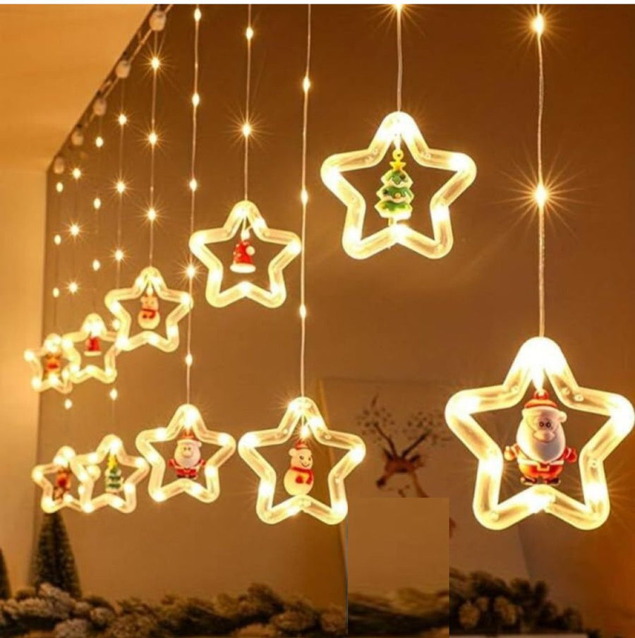 Christmas STAR LED Window Curtain String Lights