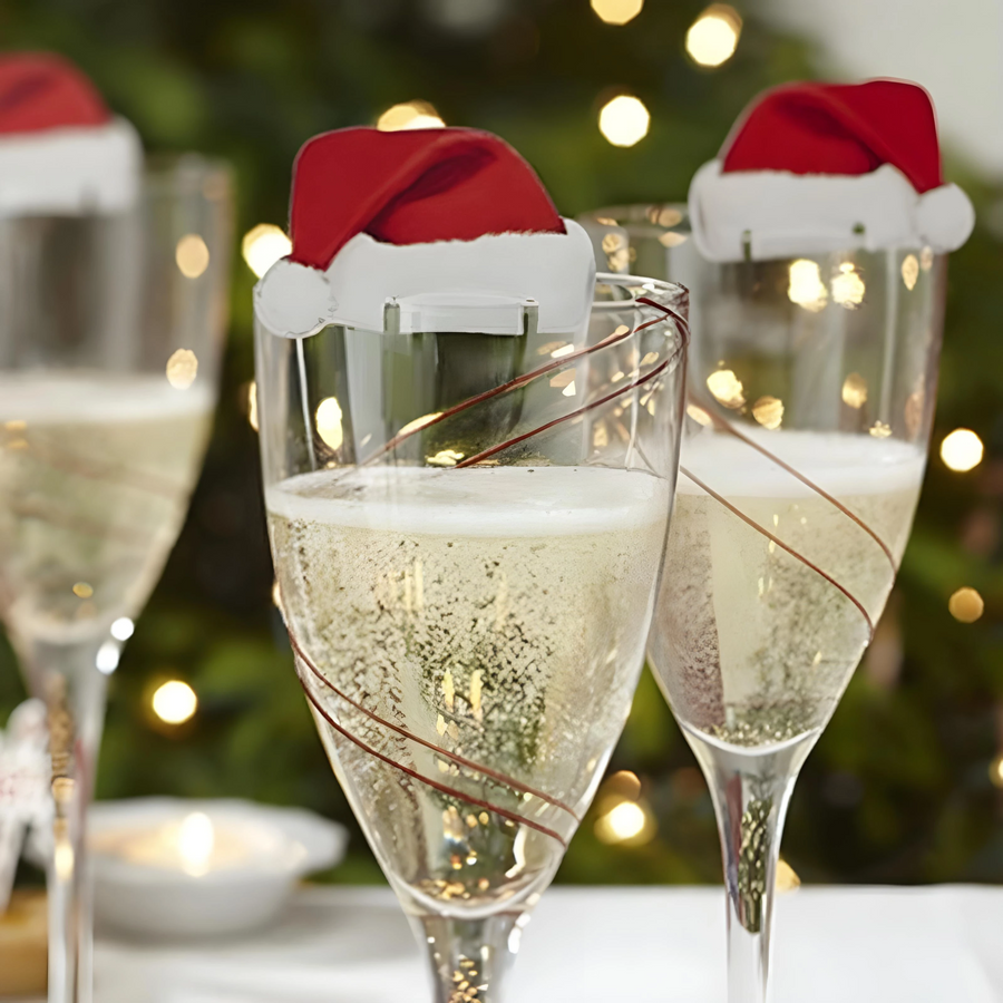 Christmas wine glass card - 10 pcs