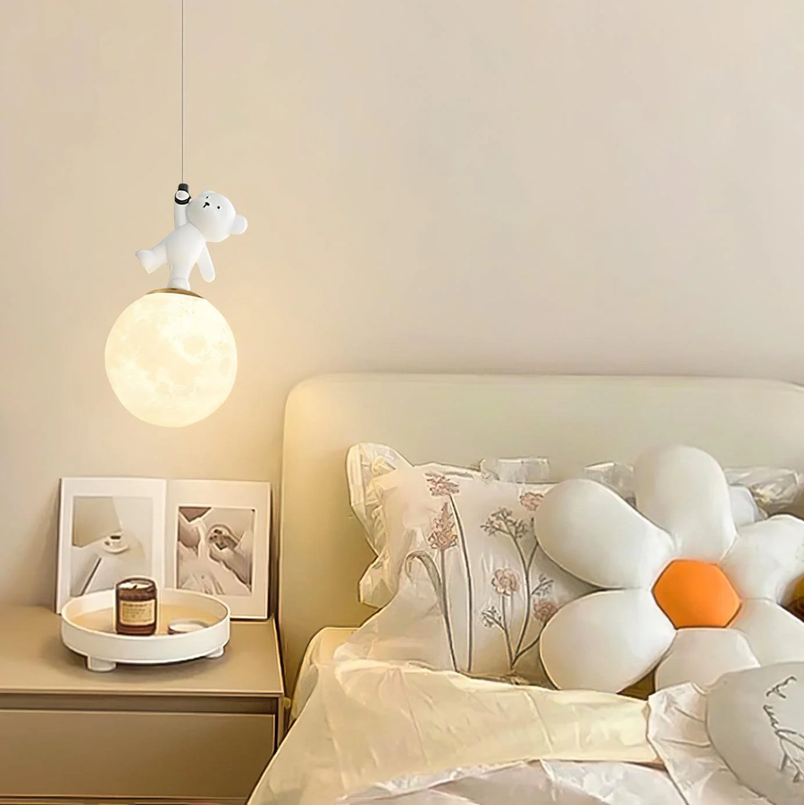 Pendant Kids Room Light with Glowing Light Cartoon Wall Light,
