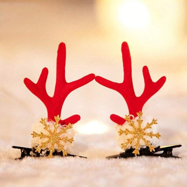 Cute Antler Christmas hairclip(1pair)