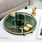 Products Round Decorative Tray, Plastic Tray with Handles, Modern Vanity Tray and Serving Tray for Ottoman, Coffee Table, Kitchen and Bathroom