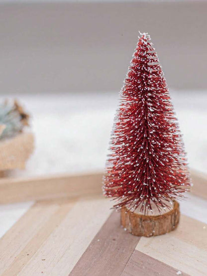 Red sparkling christmas tree (set of 2)