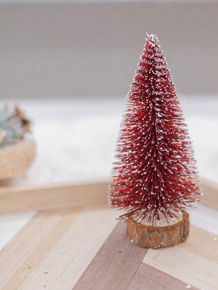 Red sparkling christmas tree (set of 2)