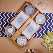 Blue White Porcelian bowl set Japanese Tableware Giftbox (set of 6)