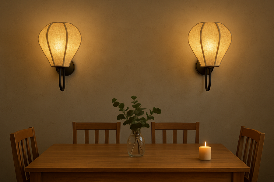 Handcrafted Fabric Wall Light for Home Decor