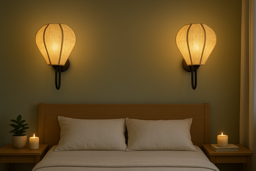 Handcrafted Fabric Wall Light for Home Decor