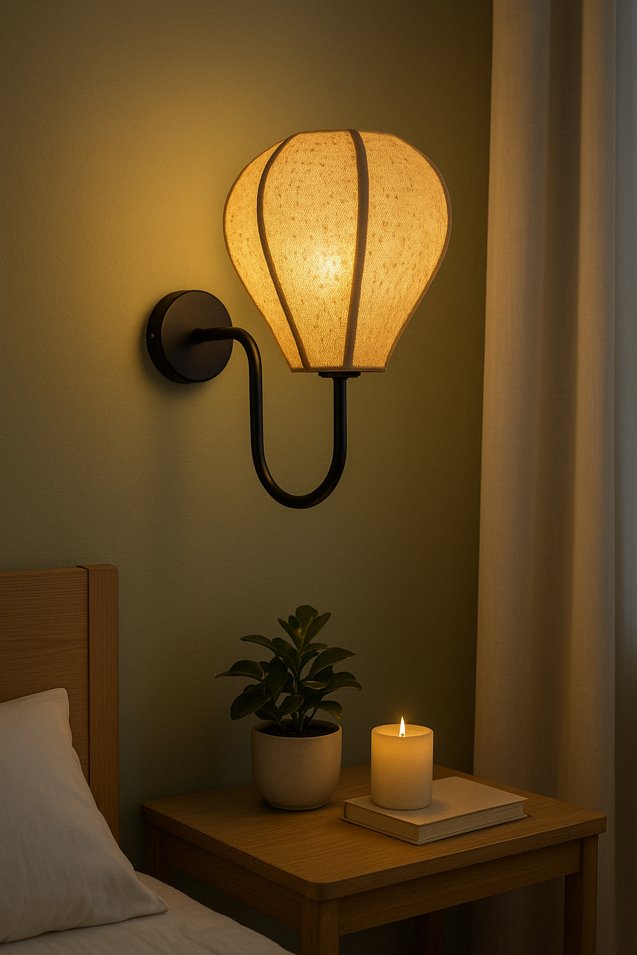 Handcrafted Fabric Wall Light for Home Decor