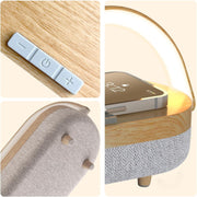 4 in 1 bedside Table Lamp with Wireless Charger, Portable Bluetooth Speaker, Phone Holder