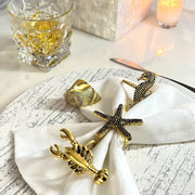 Beach Sea Life Gold Napkin Rings (set of 4