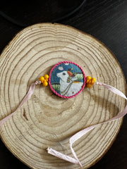 Pichwai Pink Cow Rakhi