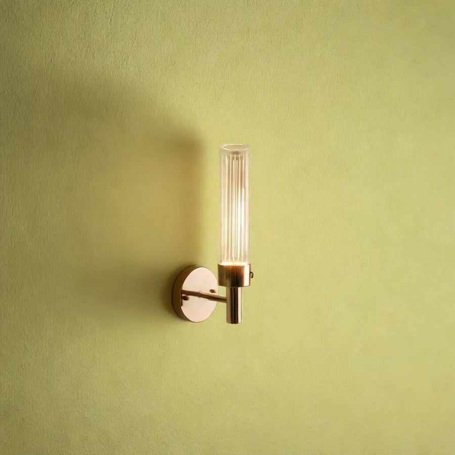 Modern Wall Lamp for Bedroom, Clear Glass Shade