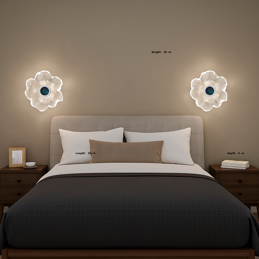 Crystal LED  Flower Glass Style Wall Light