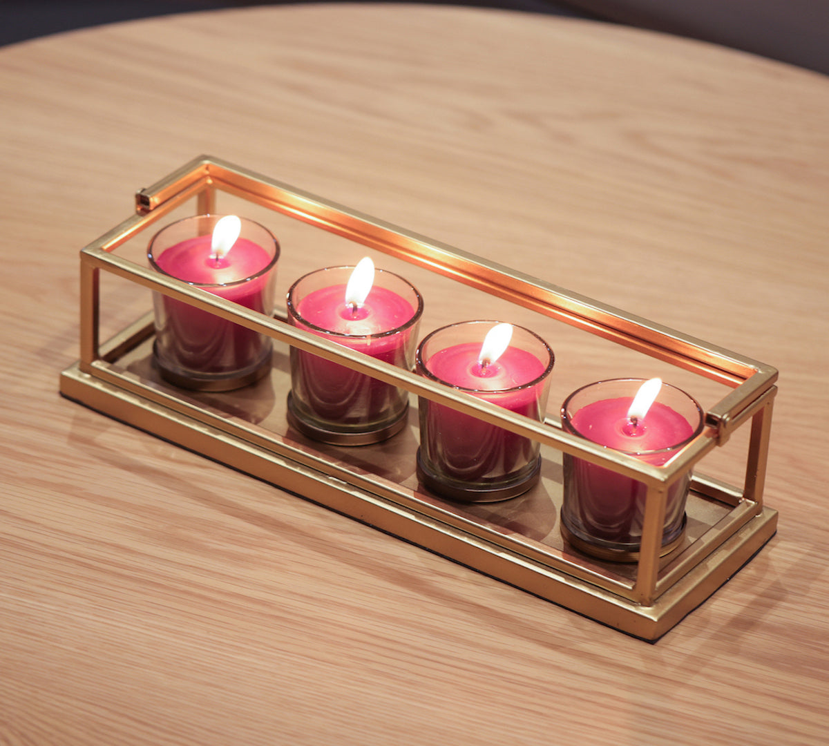 Votive Candle Stand with Scented Candles (Set of 4)